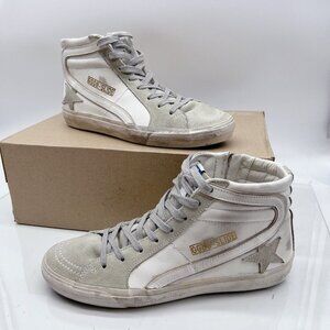 Golden Goose White and Gray Sneakers